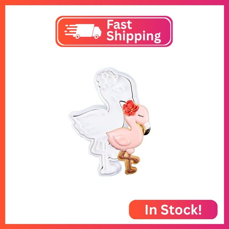 Flycalf Flamingo Cookie Cutters Summer with Plunger Stamps Holiday PLA Baking Ac