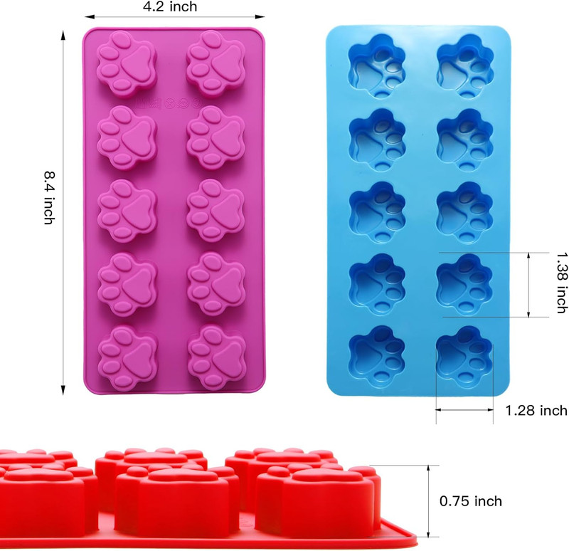 6PCS Silicone Molds Puppy Dog Paw and Bone, Elegant Chocolate Molds for Bakin... gallery