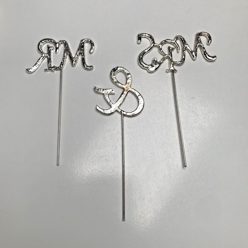 Mr & Mrs Imitation Diamond Cake Topper gallery