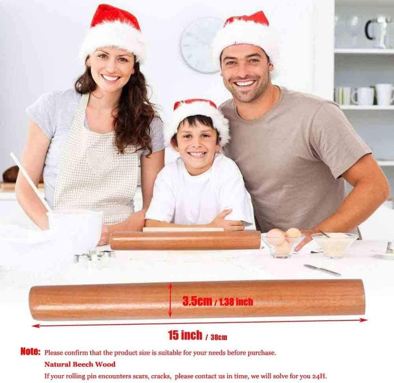 Wooden Rolling Pin Beech Wood Dough Roller gallery