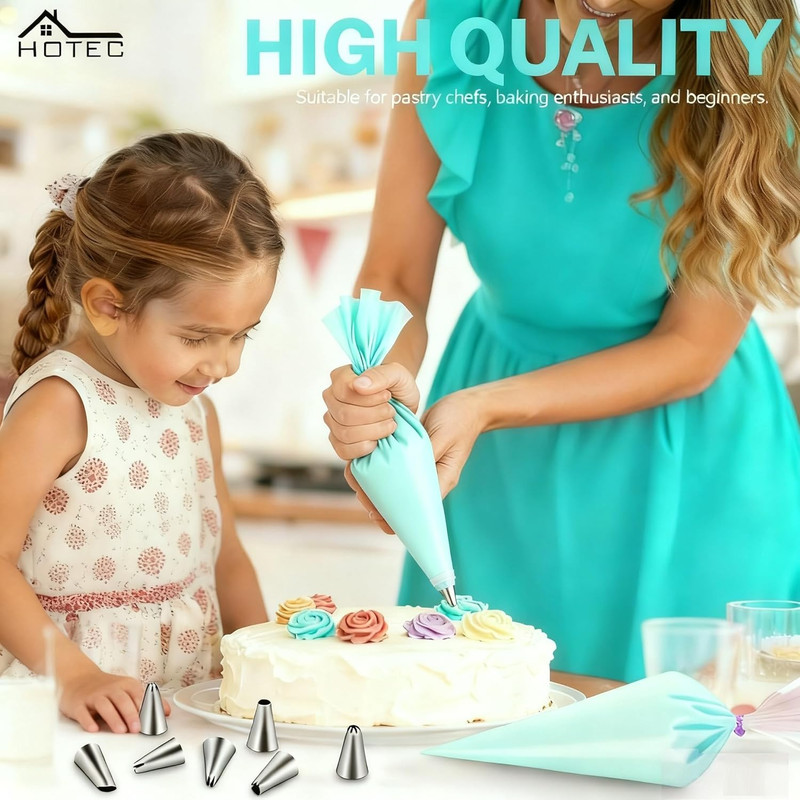 Piping Bags and Tips Set, 120 Pcs Cake Decorating Kit with 100Pcs 12 Inch Dispos gallery