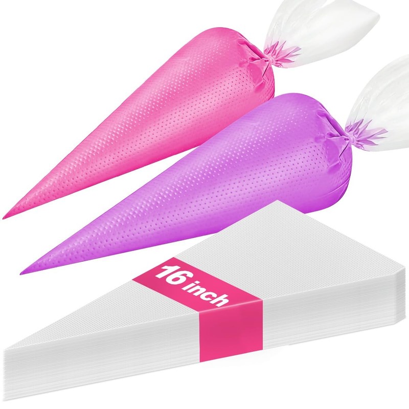 16 Inch Piping Bag Disposable, 100 Pcs Large Pastry Bags, Icing Frosting Bags…