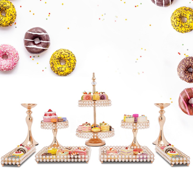 Cake Display Stand Elegant Decoration Tools Dessert Pedestal Mirror Tray Durable