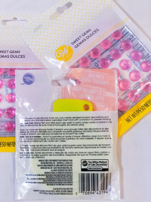 Wilton Cupcake Fondant Mold and Pink Isomalt Gems Baking Tools Cookies Desserts gallery