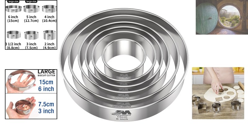 M JNGMEI 6-Piece Stainless Steel Cookie Cutter Set (2-6 Inches) – Durable & Safe gallery