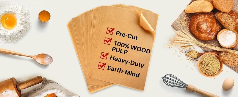 360 Parchment Paper Sheets 12x16 Inch | Natural Brown Precut Unbleached gallery