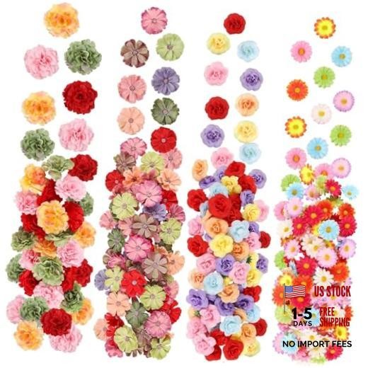 310Pcs Fake Flower Heads Mini Artificial Flower Bulk Silk Flowers Bright Colors