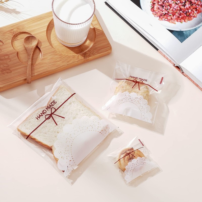 200 Pcs Durable Candy Treat Cookie Bags Resealable Cellophane 3.9x4.3 Inch gallery