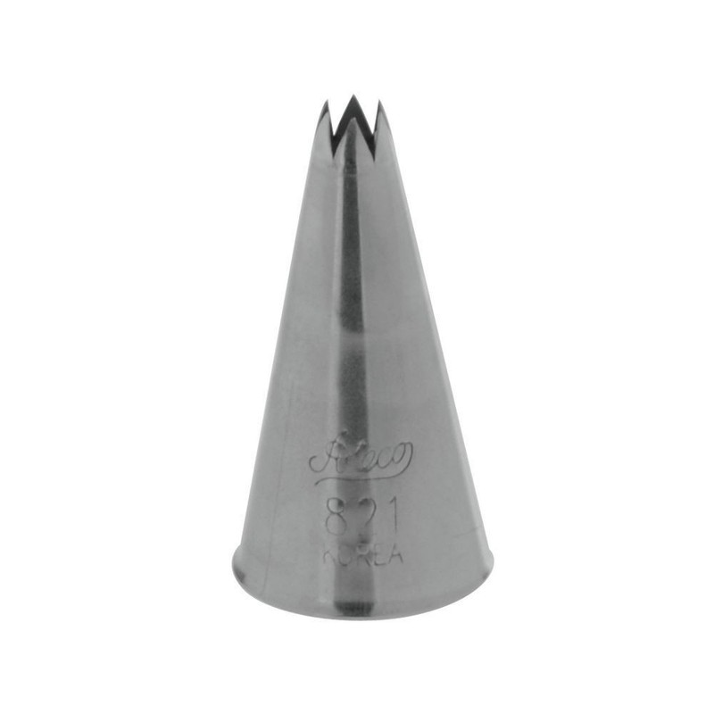 Ateco # 821 – Open Star Pastry Tip .19” Opening Diameter- Stainless Steel