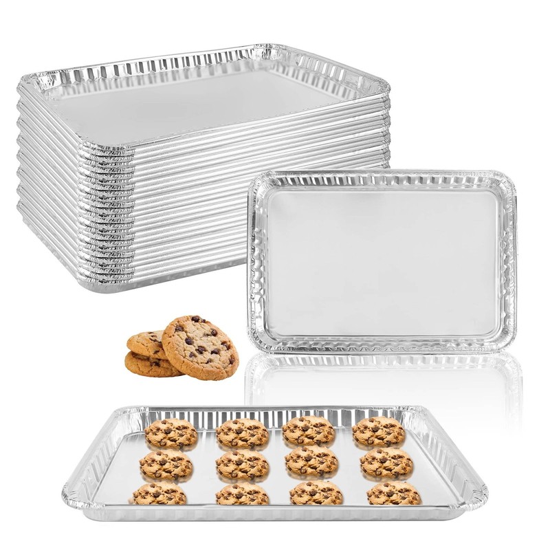 24 Pack 16 x 11 inch Aluminum Disposable Cookie Sheets for Baking and Roastin…