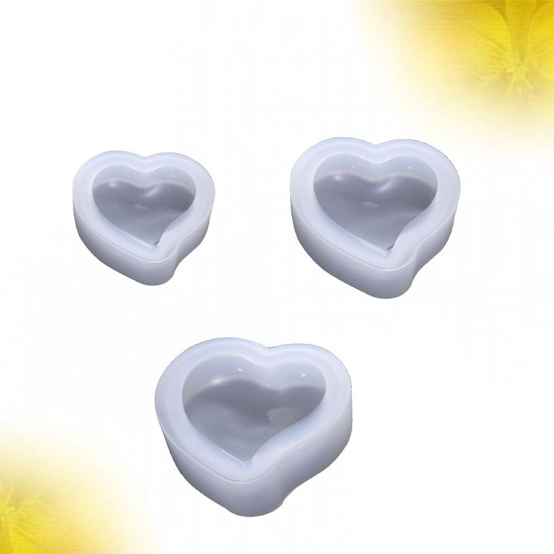 3PCS DIY Heart Shaped Silicone Mold Multi-purpose DIY Crystal Drop Mold Mirror gallery