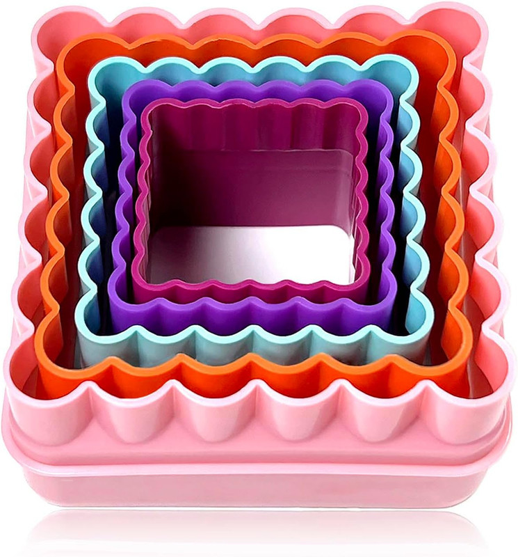 Cookie Biscuit Cutter Set, Two Side Cookie Cutters Plastic Set Multi-Size Cake F