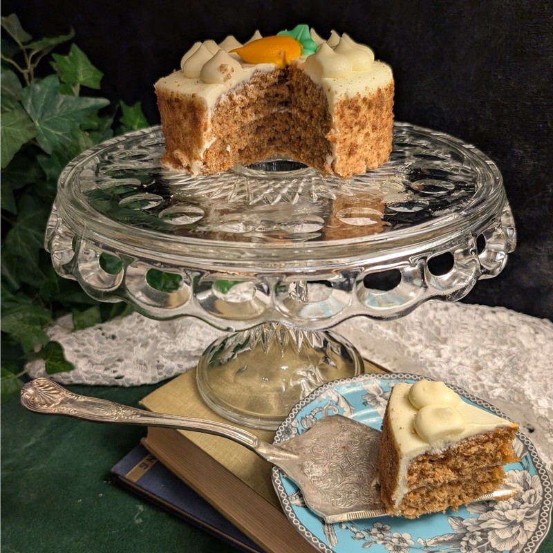 Clear Vintage Glass Pedestal Cake Stand Rum Well Lace Edge Wedding Party Shower