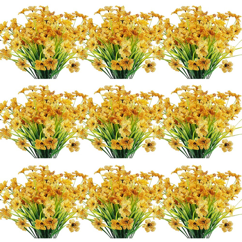 Jemong 30 Bundles Artificial Flowers Outdoor Uv Resistant Fake Flowers No Fade