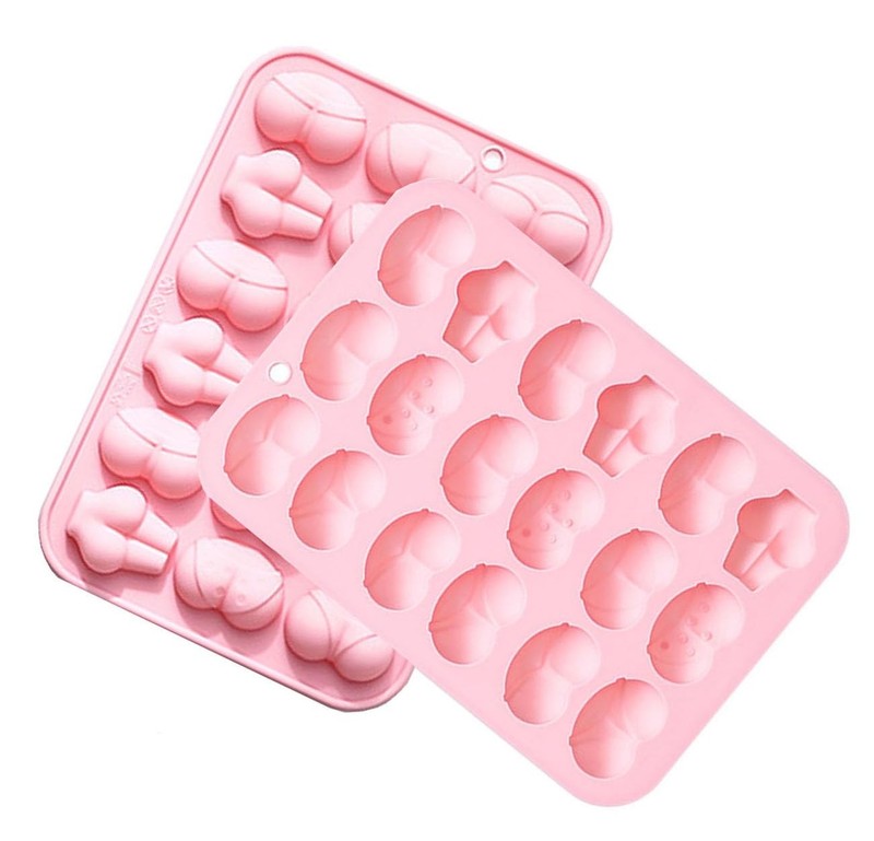 2 Pcs BUTT Funny Shape Silicone Mold for Birthday Single Party Baking Pan Han…