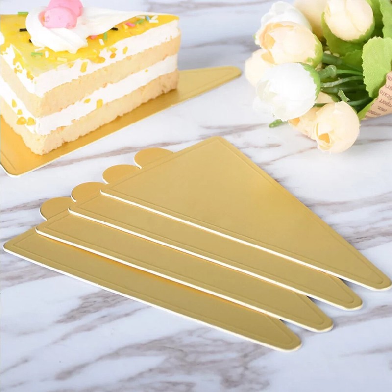15 Pcs Cake Base Triangle Golden Mousse Cake Cardboard Set Cupcake Cake Display gallery