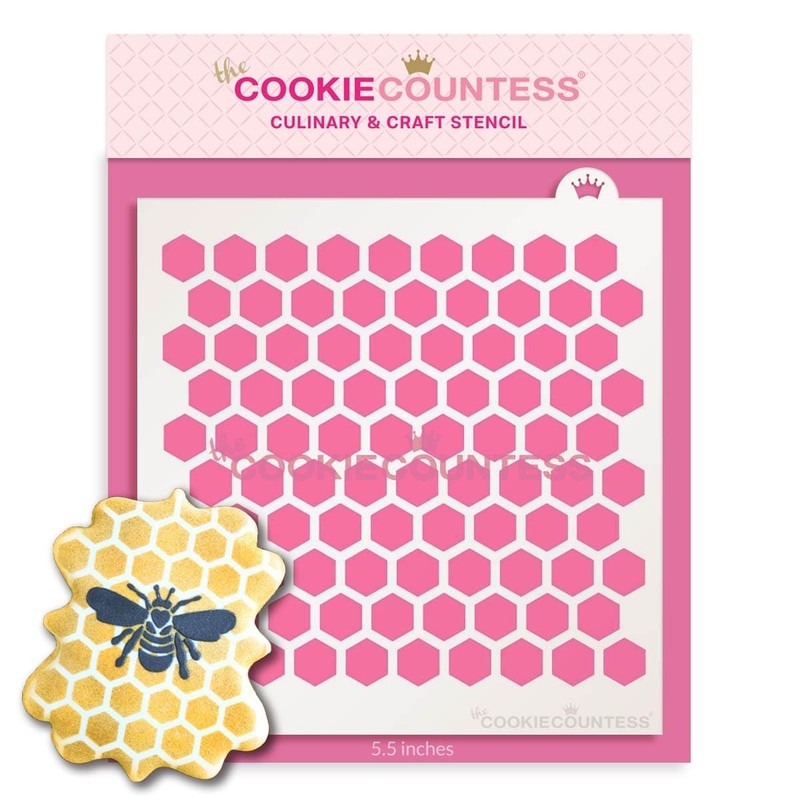 The Cookie Countess Honeycomb Pattern Stencil For Geometric Bake Design