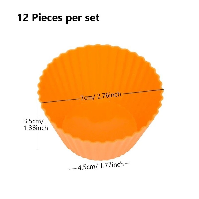 12 Silicone Cake & Muffin Cupcake Liners –Reusable Baking Cups & Chocolate Molds gallery