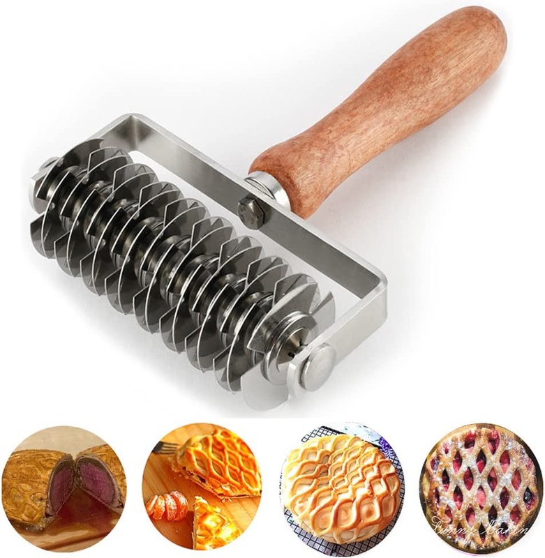 Pastry Lattice Roller Cutter Stainless Steel Dough Lattice for Pie Pizza