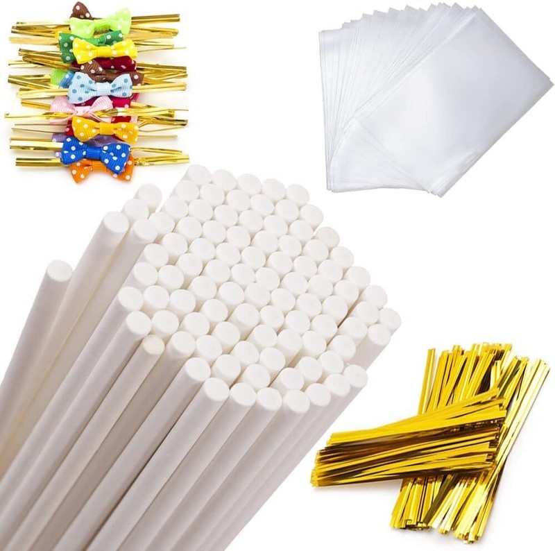 Kit De 320 Palitos Y Envoltorios Para Cake Pops, Palitos De Piruleta, Bolsas…