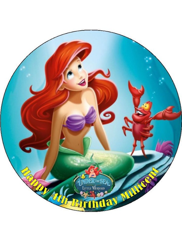 Little Mermaid Ariel Cake Topper Edible Wafer Birthday Cake Decoration (3 Sizes) gallery