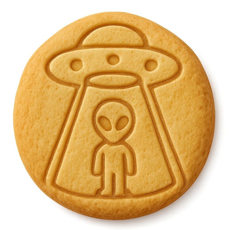 UFO Encounter Alien Cookie Cutter & Stamp - 4x4 gallery
