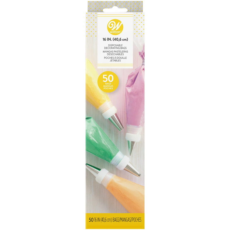 (2 pack) Wilton 16 in. Disposable Cake Decorating Bags, 50-Count, Light Plastic gallery