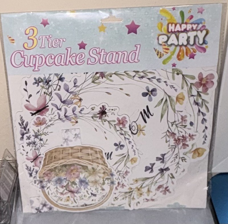 Happy Party Cupcake Holder, Birthday 3 Tier Cardboard Stand gallery
