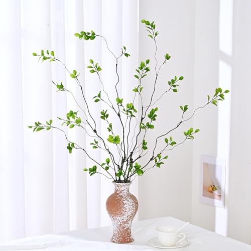 4PCS Artificial Ficus Branches for Vase, Fauxery Stems for Vase 4 Pcs Green gallery