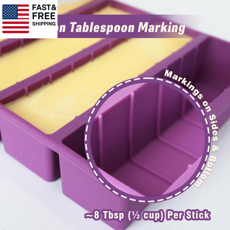 Silicone Butter Molds with Lid & Spatulas - Large Cavity, Non-Stick Homemade Bu gallery