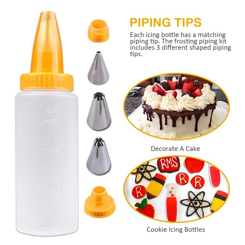 Eolilim 6PC Plastic Frosting Piping Kit, Icing Bottles Easy to Clean, Practic... gallery