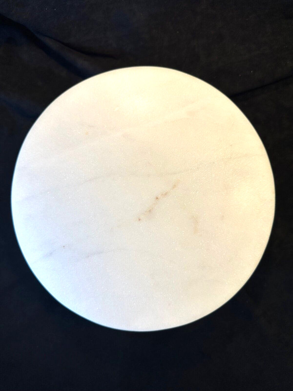 Minted White Marble and Acacia Wood Cake Stand Made in India gallery