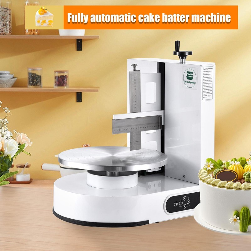 Semi-Auto Electric Cake Decorator w/ Cream/Icing & Scraper For 4-12" Cakes 110V- gallery
