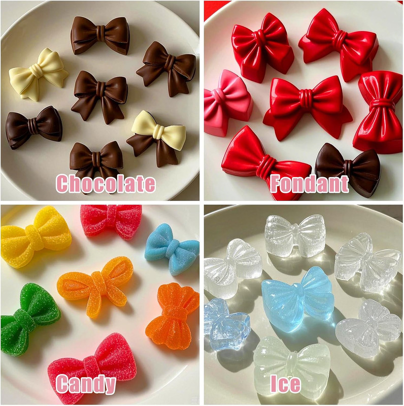 Bow Chocolate Silicone Molds, 2Pack 72 Cavities Mini Bows Sugar Candy Molds | Bo gallery