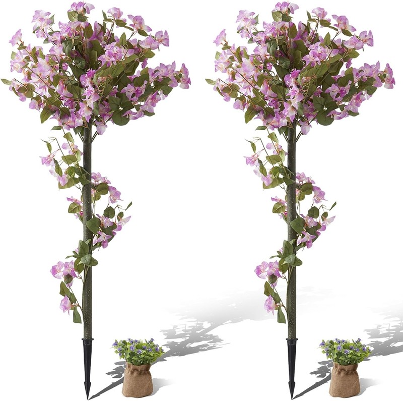 4FT Artificial Boinvillea Tree, Set of 2 Flower Plants