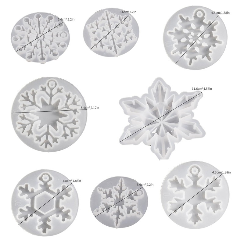 8 Pack Pendant Molds 1 inch x 2 inches x 1 inch, pendant-snowflake-8-pack-39 gallery