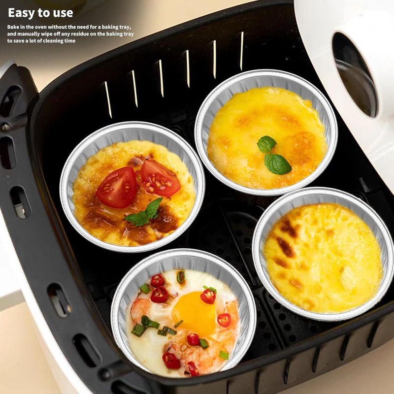 50Pcs Mini Aluminum Foil Cupcake,5Oz Baking Cups with Lids,Mini Cake Pans Dispos gallery