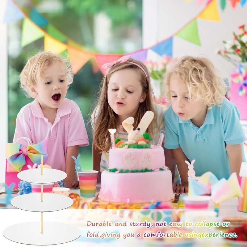 89 Pcs Cake Tiered Stacking Kit 8,6,4 Inch Silver round Cake Boards with Parchme gallery