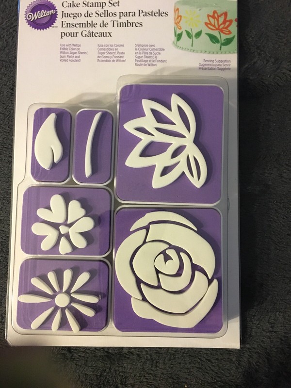 Leaf Stem Flower~6 Piece Cake Stamp Set - Flowers~New MSRP $13~WILTON gallery