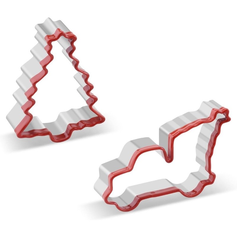 Christmas Truck Cookie Cutter and Tree Shape with Star, Large 4.2 Inch Car and