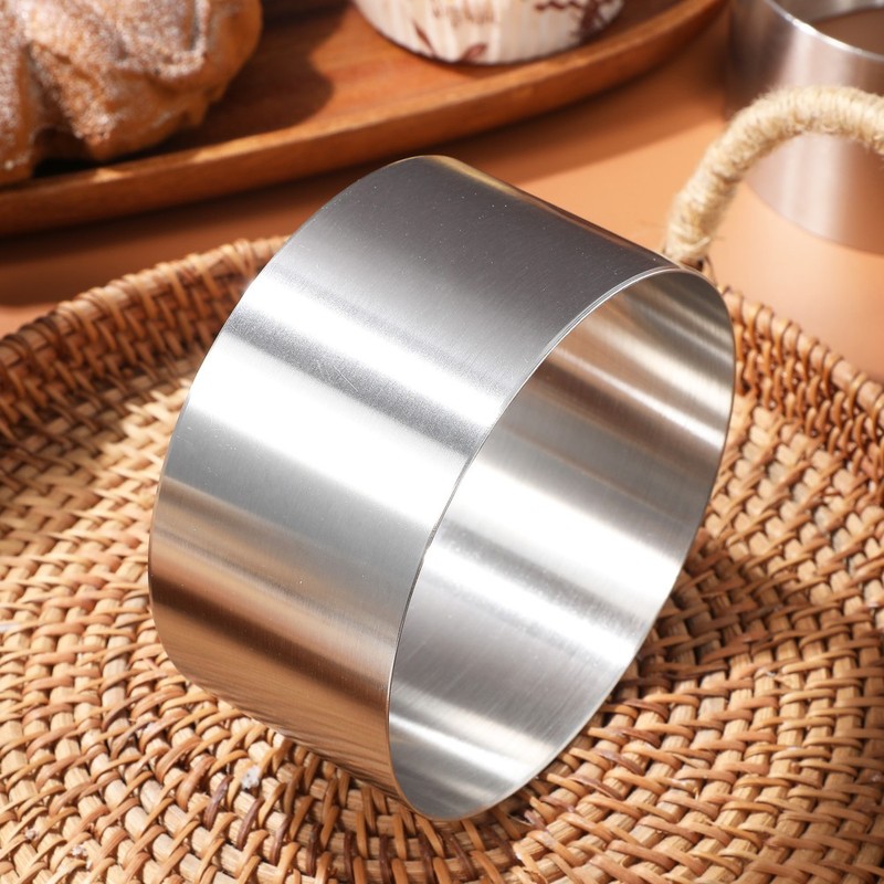 4Pcs Silver Stainless Steel Reusable Cake Cutters Mousse and Cookie Tools gallery