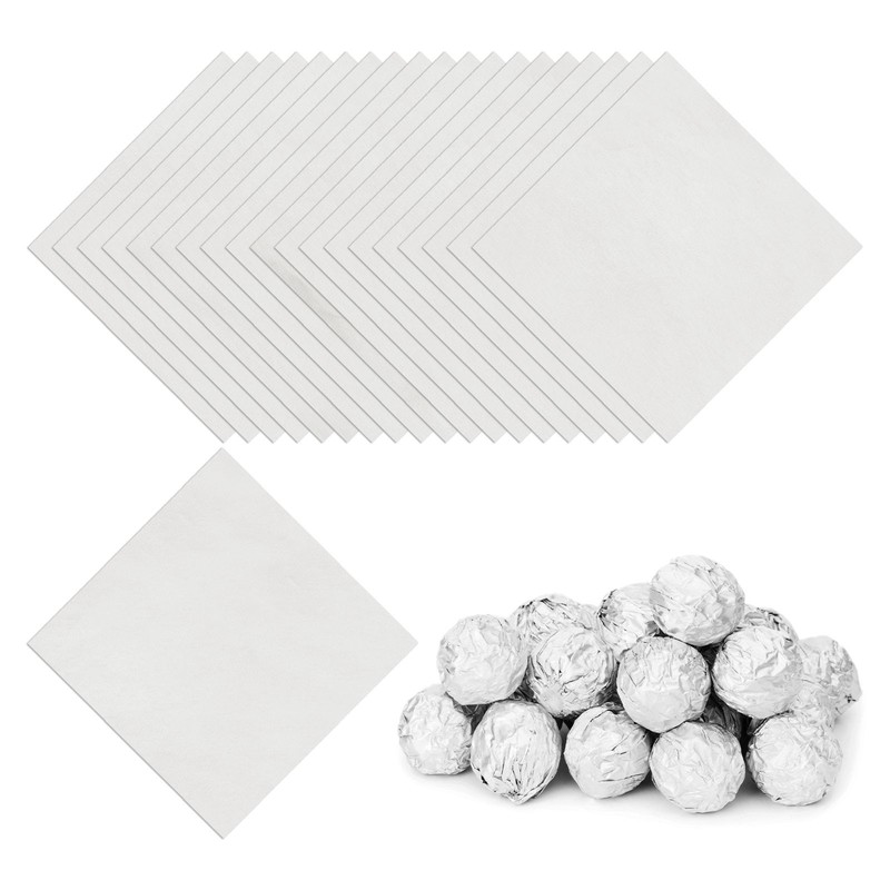 100Pcs 4x4 Inch Foil Candy Wrappers Chocolate Wrapping Paper Silver