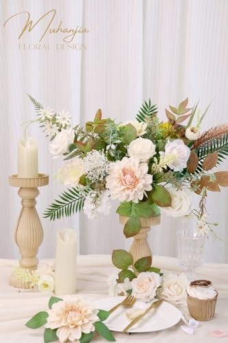 Vintage Style Artificial Flowers and Greenery Combo Box Set, Fake Champagne gallery