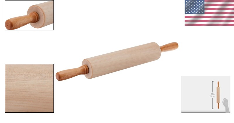 J K Adams 12-Inch Maple Rolling Pin with Easy-Grip Handles & gallery