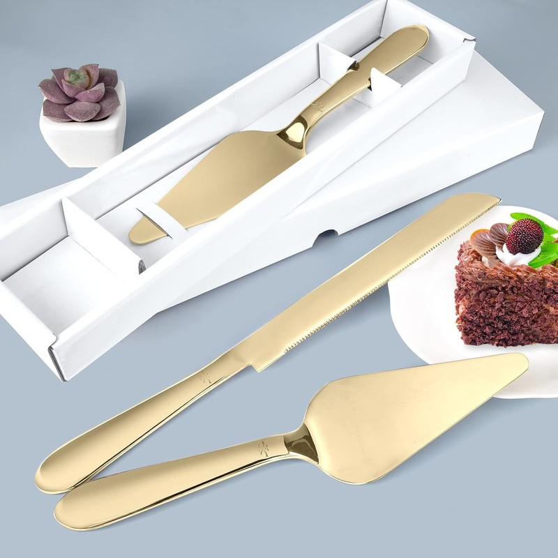 Cake Cutting Set for Wedding, Elegant Cake Knife and Server Set with Thickened gallery
