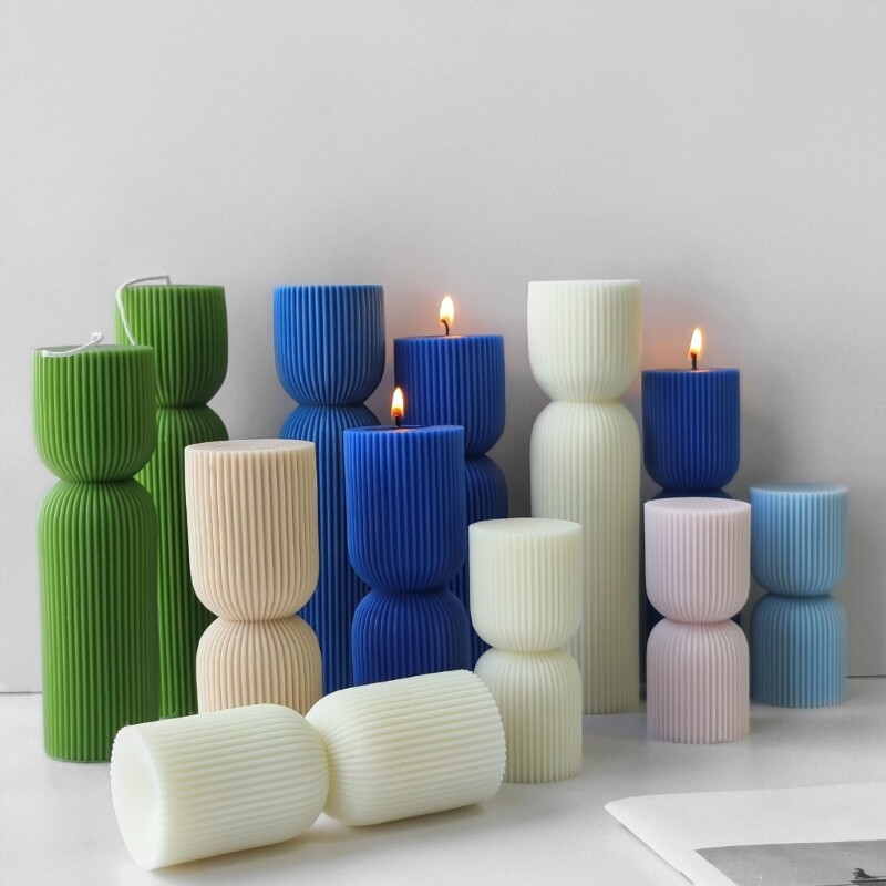 Flexible Silicone Mold for Striped Pillar Stylish Home Decoration Mould gallery