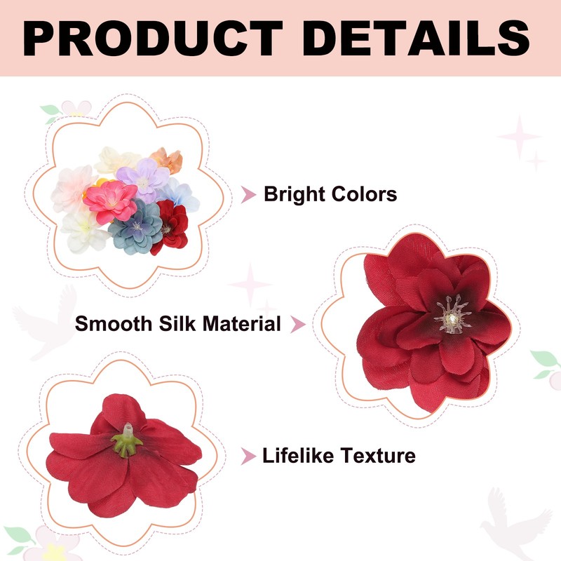 30 Pieces Artificial Delphinium Flowers, Fake Red Delphinium for Decoration gallery
