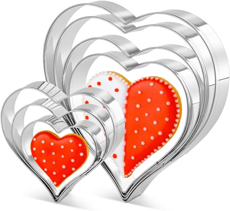 Heart Cookie Cutter Set 7Pcs Valentines Stainless Steel Cookie Cutter Set