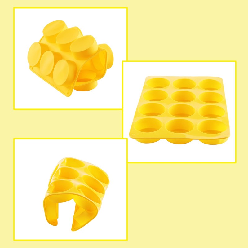 2PCS Silicone Oreo Cookie Chocolate Molds 12-Cavity Round Silicone Baking Mold f gallery