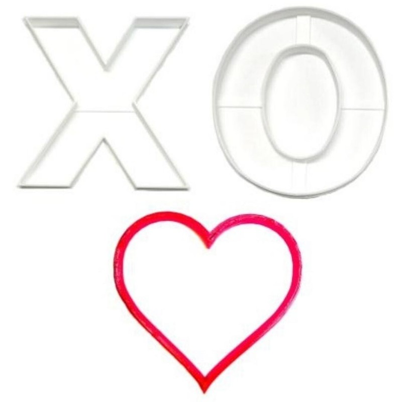 HUGS AND KISSES VALENTINES DAY HEART SET OF 3 COOKIE CUTTERS MADE IN USA PR1631